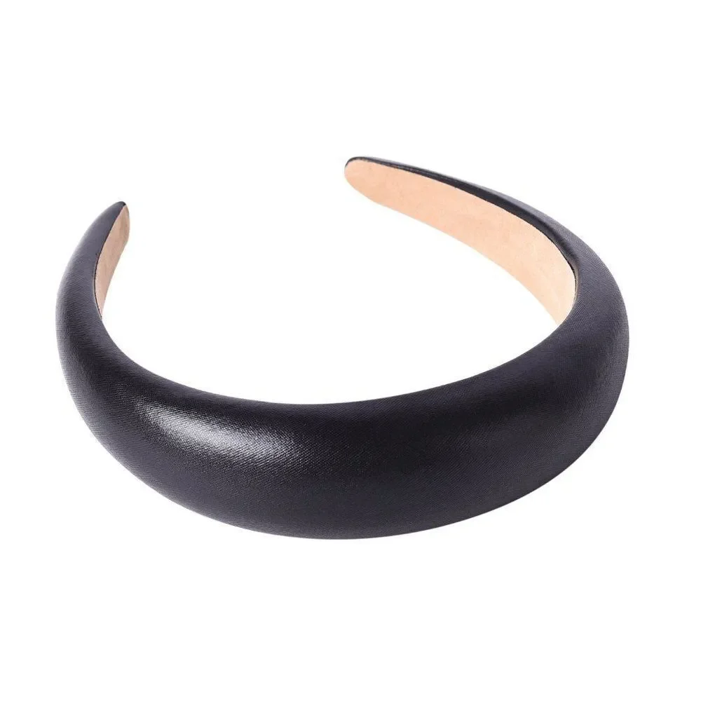 Gold and Black Faux Leather Sponge Hair Hoop